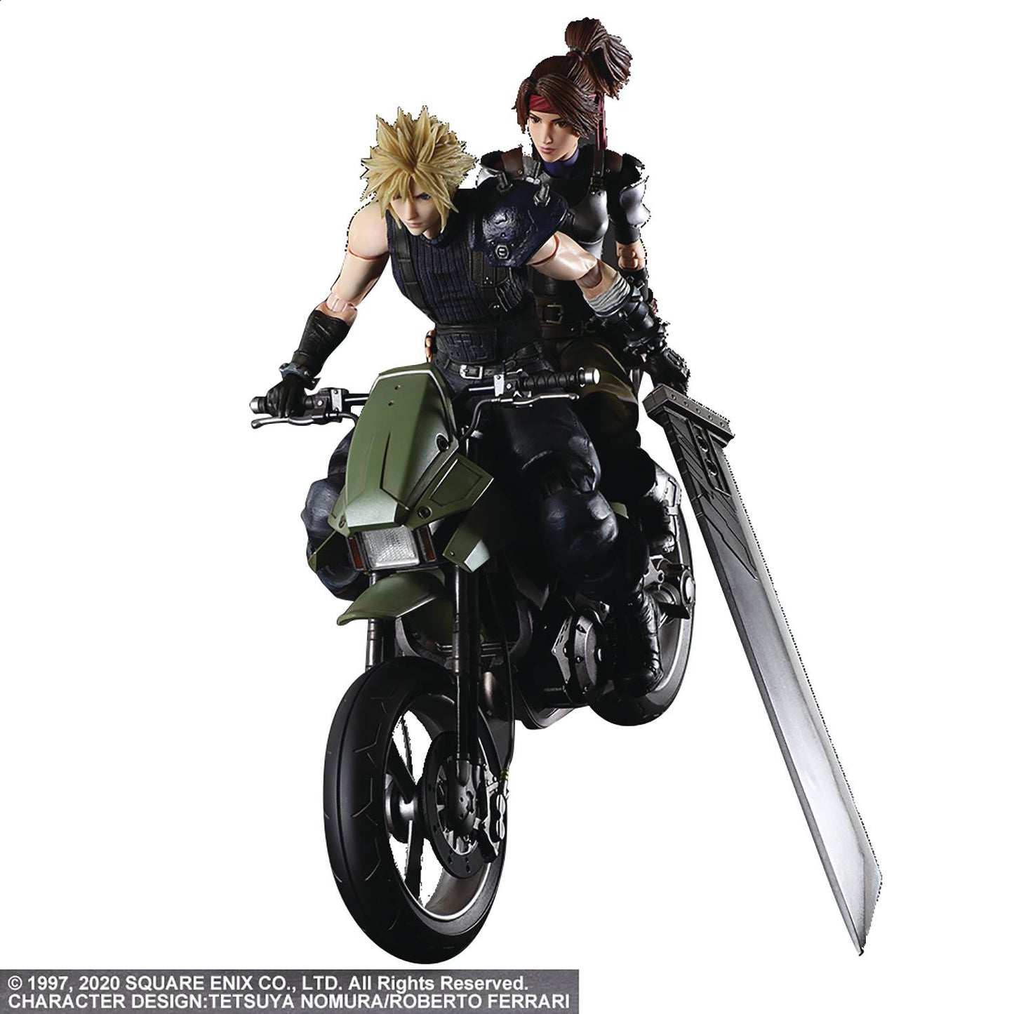 Final Fantasy VII Remake: Cloud Strife, Jessie and Motorcycle Play Arts Kai Action Figure Set