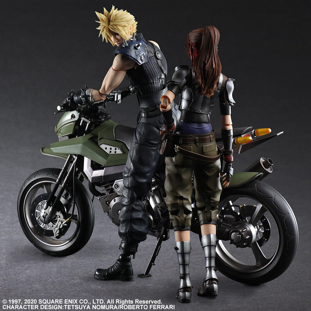 Final Fantasy VII Remake: Cloud Strife, Jessie and Motorcycle Play Arts Kai Action Figure Set