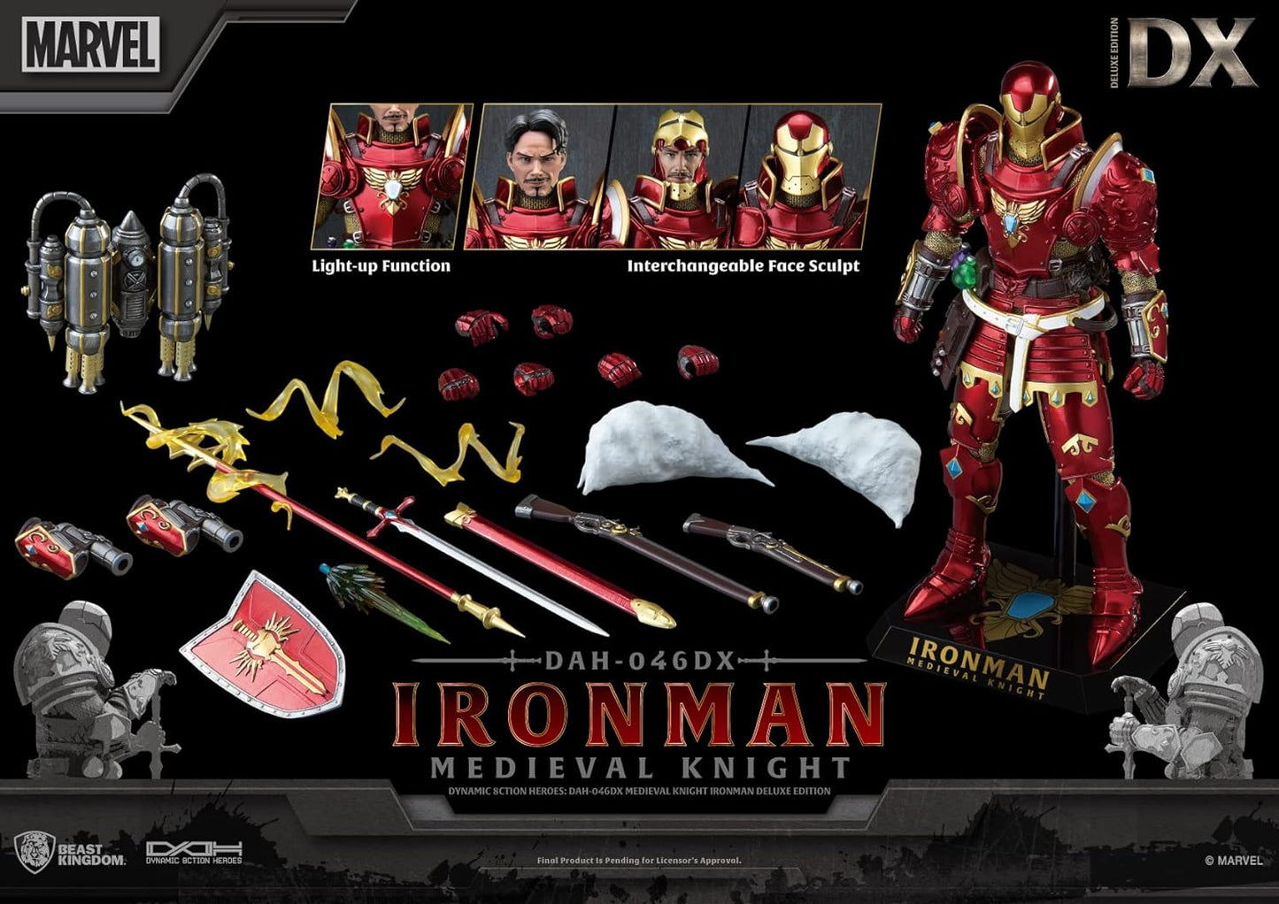 Beast Kingdom Medieval Knight Iron Man (Deluxe Version) DAH-046 Dynamic Action Figure