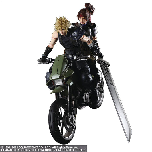 Final Fantasy VII Remake: Cloud Strife, Jessie and Motorcycle Play Arts Kai Action Figure Set