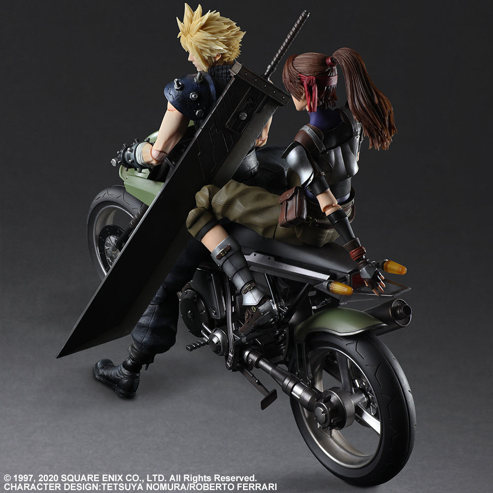 Final Fantasy VII Remake: Cloud Strife, Jessie and Motorcycle Play Arts Kai Action Figure Set