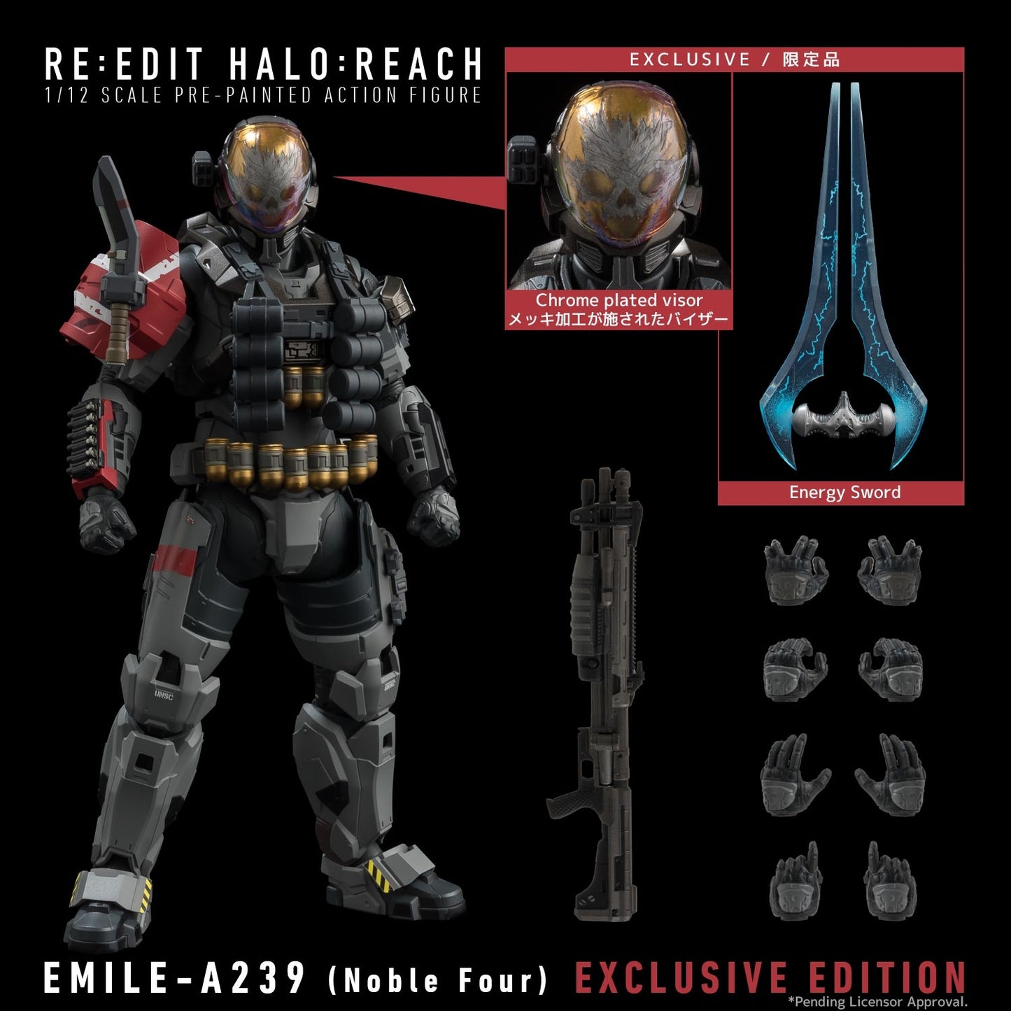 1000toys Re:Edit Halo: Reach EMILE-A239 (Noble Four) Previews Exclusive 1:12 Scale Action Figure